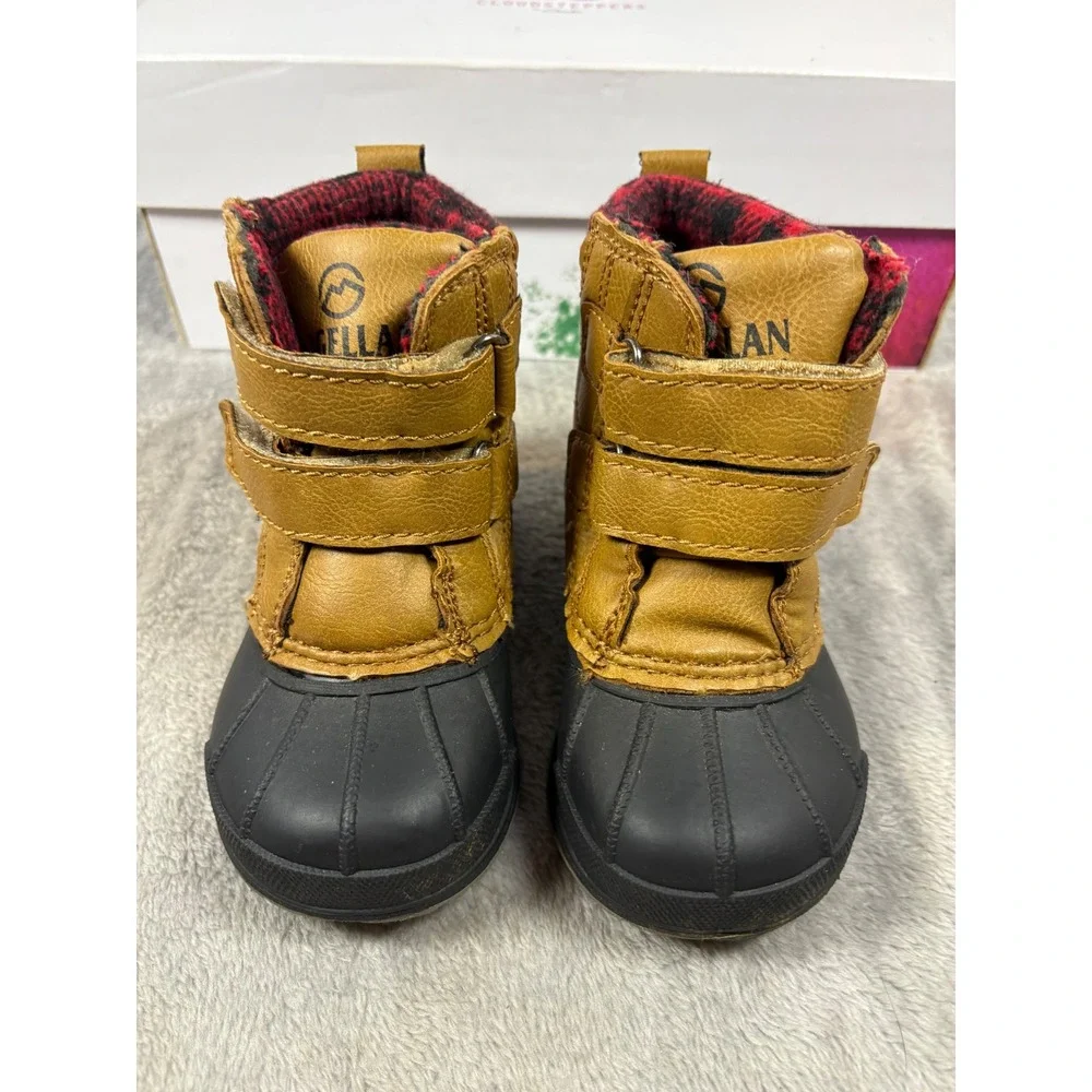 Magellan Outdoors Toddler Boys Tan Black Duck Boots Buffalo Plaid Size 6 Toddler